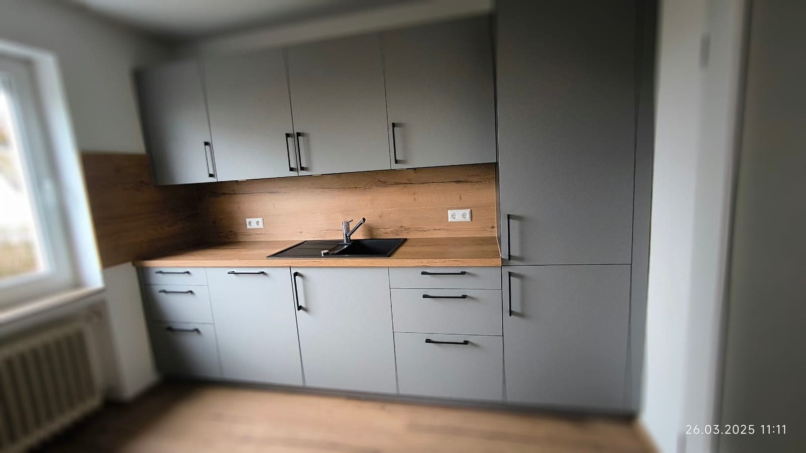 Detailaufnahme der montierten Arbeitsplatte